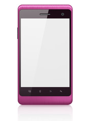 Beautiful smartphone on white background. Generic mobile smart p