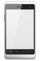 Beautiful smartphone on white background. Generic mobile smart p