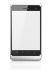 Beautiful smartphone on white background. Generic mobile smart p