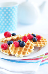 Belgian waffles with berry