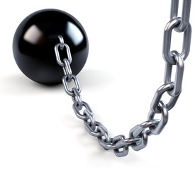 Fototapeta premium Ball and massive chain