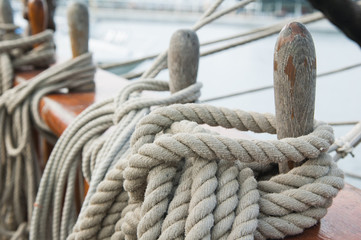 Rigging of an ancient sailing vessel