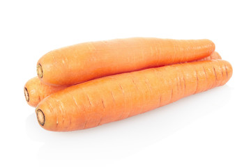 Carrots on white, clipping path included