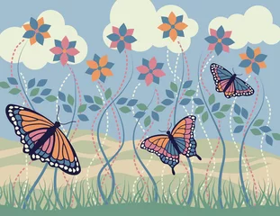 Türaufkleber Schmetterling Monarch Morgen