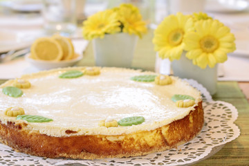 Käsekuchen auf Kaffeetafel