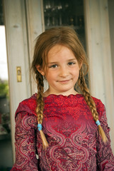 little girl with braids