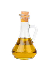 Jug of olive oil, isolated on white background