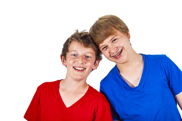 Obraz premium happy brothers hugging