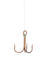 Treble fish hook isolated on white