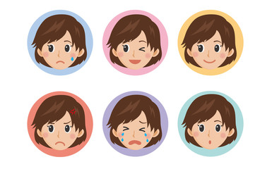 女性の表情4種