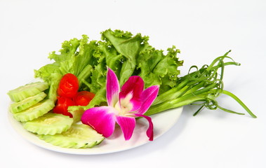 Vegetables on white background