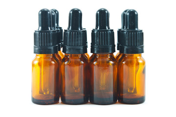 Row of dropper on white background