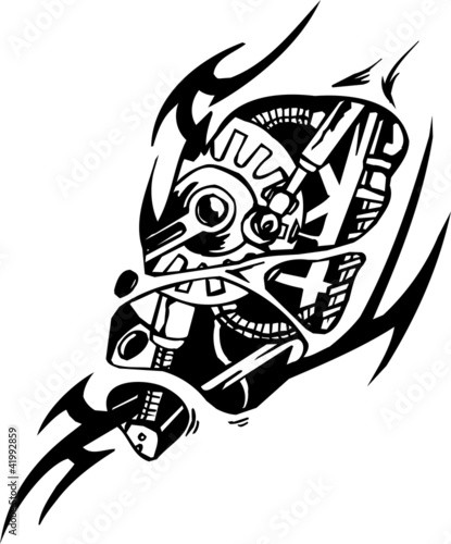 tattoo design in biomechanical style vinyl ready tattoo design in biomechanical style vinyl ready