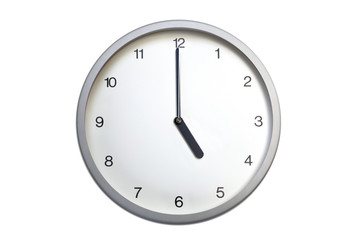 Fototapeta na wymiar Silver wall clock
