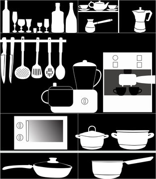 kitchen utensil on black background