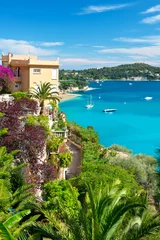 Papier Peint photo autocollant Villefranche-sur-Mer, Côte d’Azur beautiful mediterranean landscape, view of luxury resort