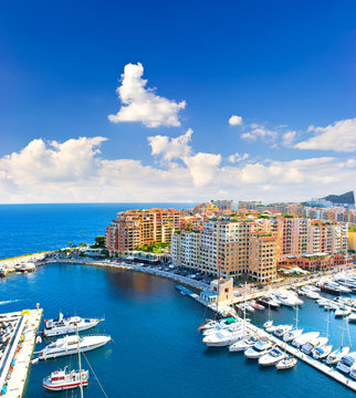 panoramic view of marina with beautiful blue sky