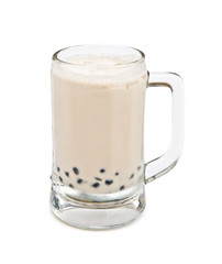 cup of pearl milk tea with clipping path