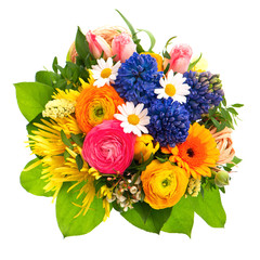 Obraz na płótnie Canvas Piękny bukiet z kolorowych wiosennych kwiatów