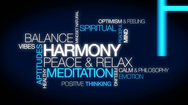 Harmony Positve Thinking Attitude Meditation Tag Cloud Video