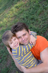 Fototapeta premium Loving father and son