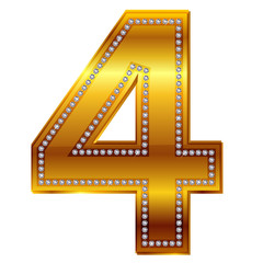 4　数字　四　金　ダイヤモンド