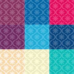 Set of seamless pattern different colors