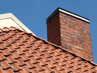 Tile roof and chimney