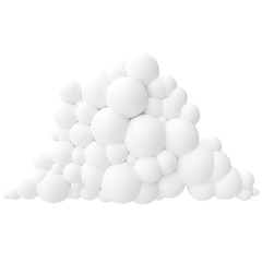 white cartoon stylized cloud isolated on white