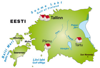 Map of Estonia as an Internet map