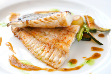 Grilled brill fish.