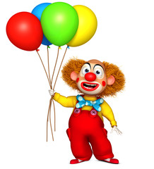 Naklejka premium clown holding balloon