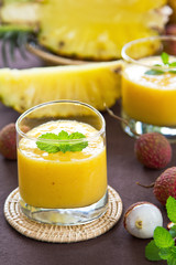 Lychee,Pineapple and Mango smoothie