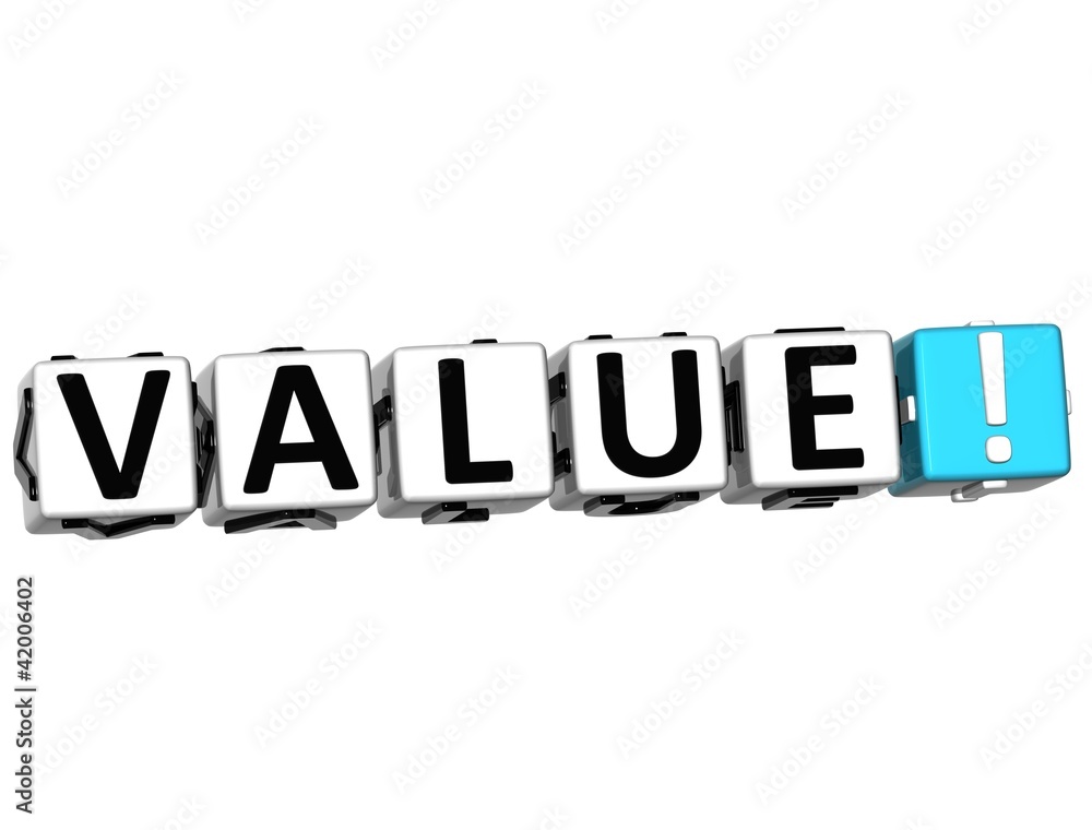 Poster 3d value button click here block text