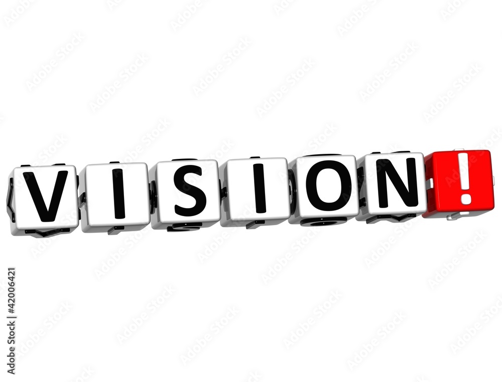Poster 3d vision button click here block text