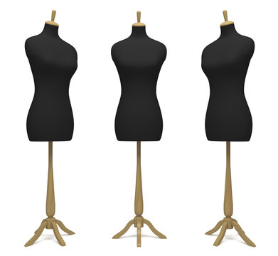 Tailors' dummies in a different position