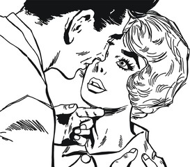 Illustration avec un jeune couple