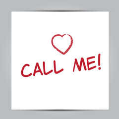 Call me notice with heart