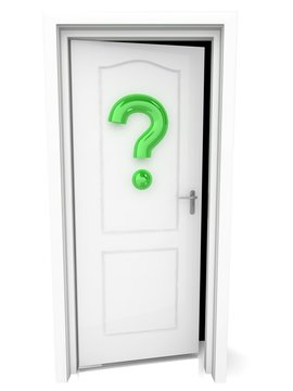 Door with green question