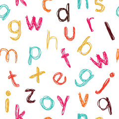 Seamless childish colorful alphabet pattern