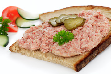 Brot mit Pf&auml;lzer Leberwurst