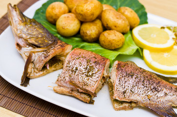 Fresh baked pike