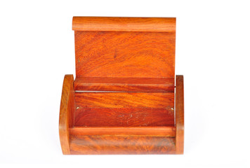 isolated on white vintage brown wooden box