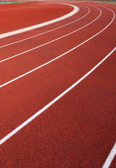 Curve of a Red Running Track