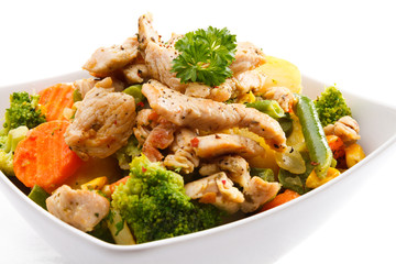 Roasted meat and vegetables