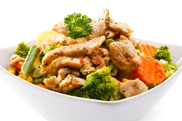 Roasted meat and vegetables