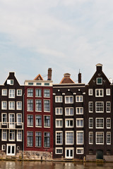 Fototapeta premium Row of canal houses in Amsterdam