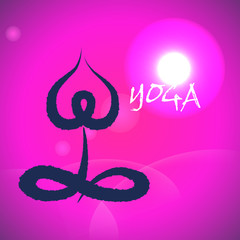 Yoga sitting and spa lotus abstract icon