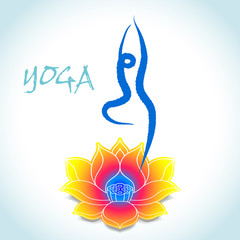 Vector: Yoga Tree Standing and Spa Lotus Abstract Icon