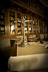 Decorative Scales of Justice in the library